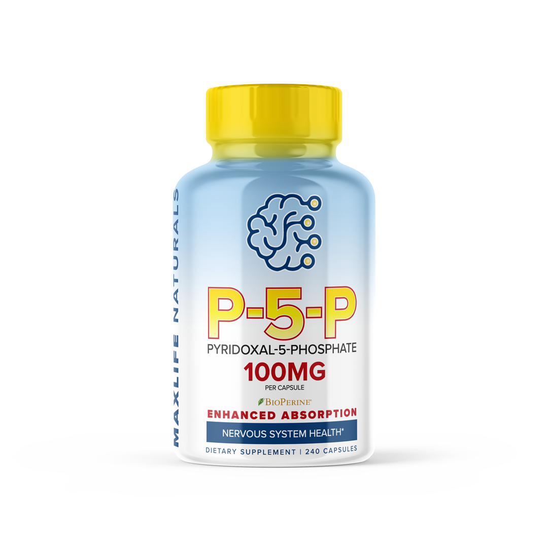 P5P 100mg – 240 Capsules | High-Potency Vitamin B6 (Pyridoxal-5-Phosphate) for Energy, Brain & Nerve Health