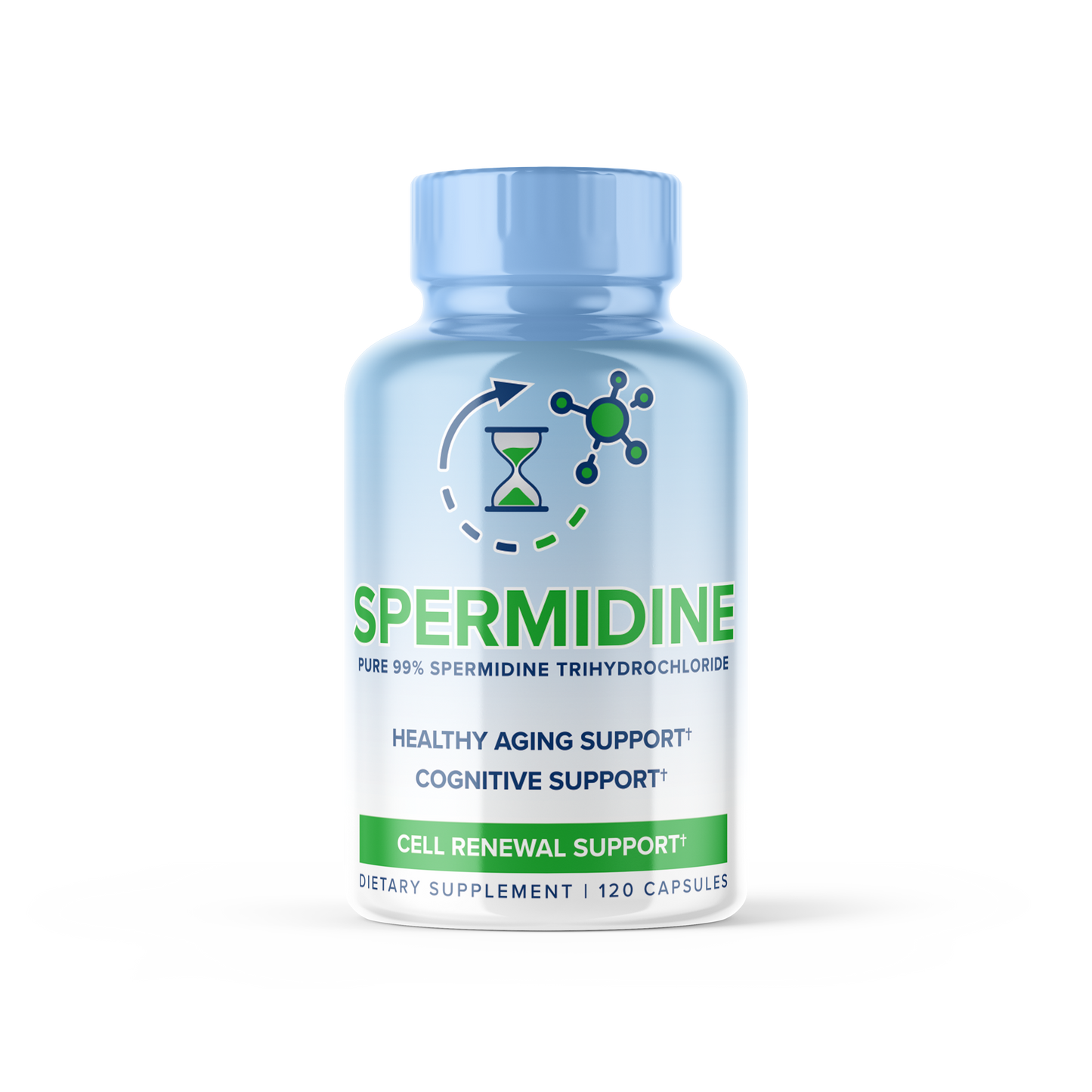 Spermidine 99% Pure Spermidine Trihydrochloride 120ct - Cell Renewal Support