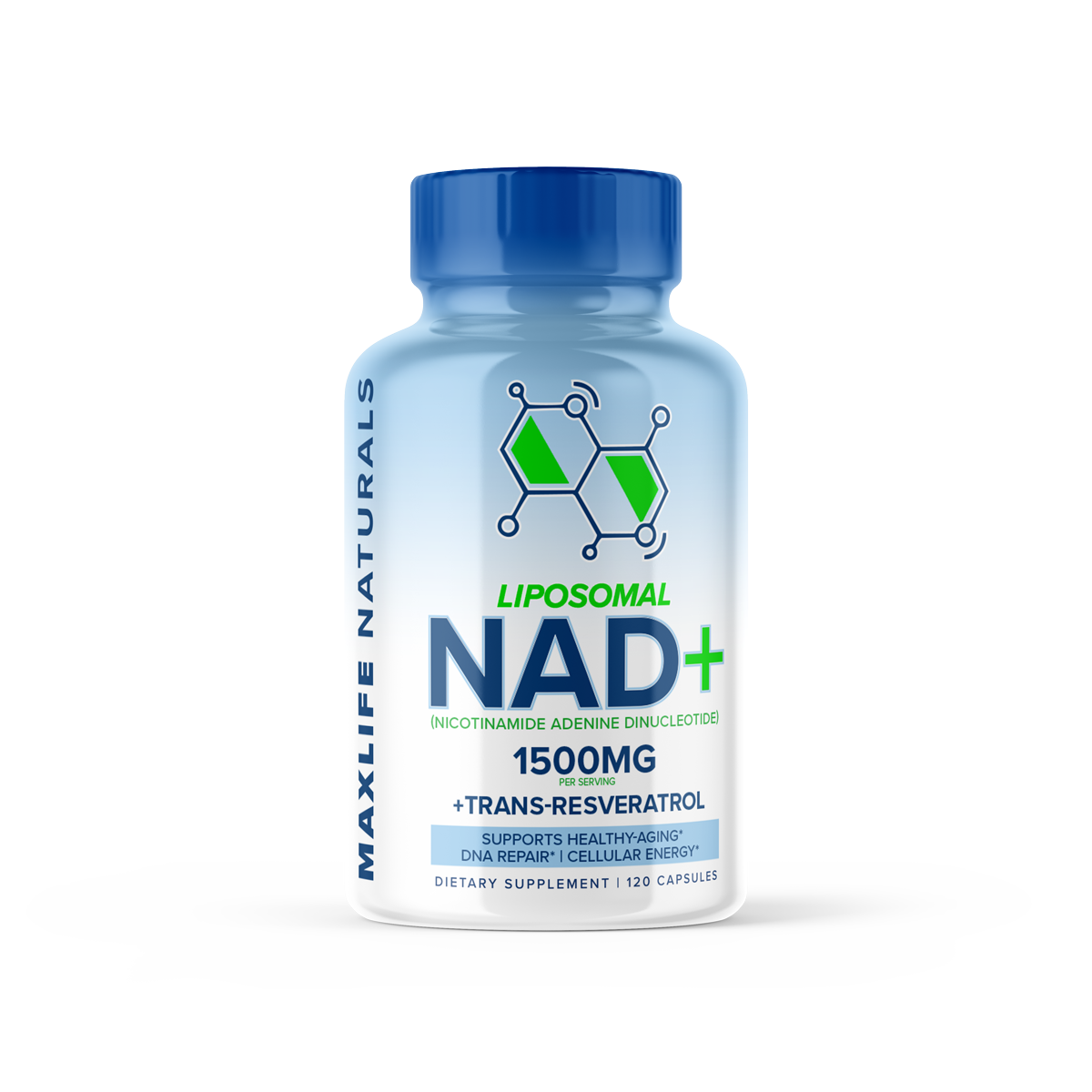 Liposomal NAD+ Trans-Resveratrol 1500mg - 120 Capsules