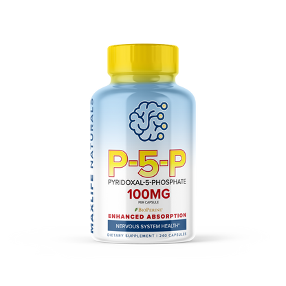 P5P 100mg – 240 Capsules | High-Potency Vitamin B6 (Pyridoxal-5-Phosphate) for Energy, Brain & Nerve Health