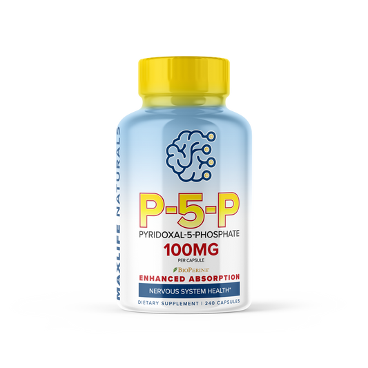 P5P 100mg – 240 Capsules | High-Potency Vitamin B6 (Pyridoxal-5-Phosphate) for Energy, Brain & Nerve Health
