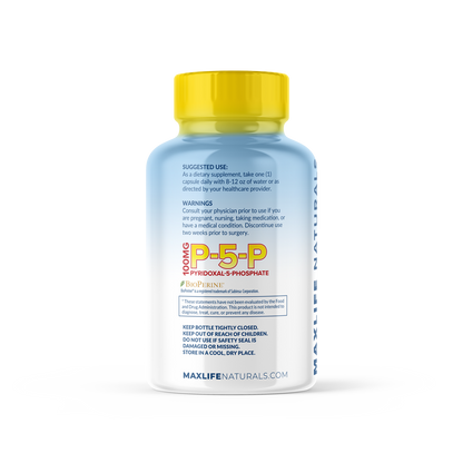 P5P 100mg – 240 Capsules | High-Potency Vitamin B6 (Pyridoxal-5-Phosphate) for Energy, Brain & Nerve Health