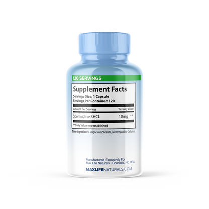 Spermidine 99% Pure Spermidine Trihydrochloride 120ct - Cell Renewal Support