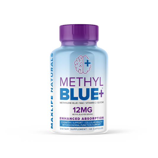 Methyl Blue+ - Methylene Blue Pharma Grade 12mg (USP Grade) with Enhanced Absorption Vitamin C Ester for Enhanced Antioxidant Activity